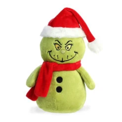 Aurora Grinch Snowman Christmas Plush, 8”