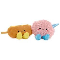 Hallmark Better Together Corn Dog And Cotton Candy Magnetic Plush Pair, 3"