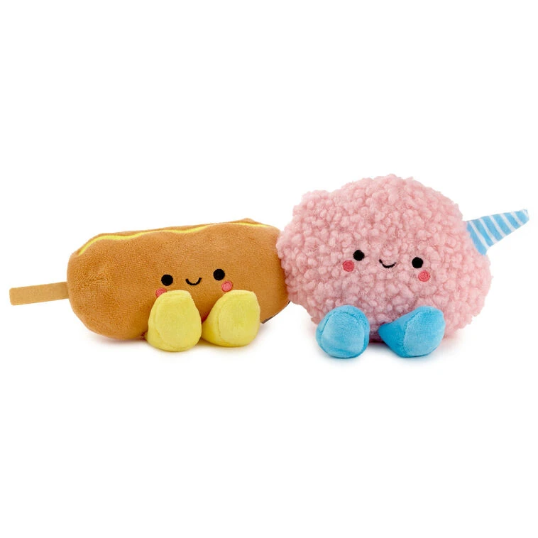 Hallmark Better Together Corn Dog And Cotton Candy Magnetic Plush Pair, 3" 3 Hallmark Better Together Corn Dog And Cotton Candy Magnetic Plush Pair, 3"