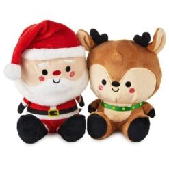 Hallmark Better Together Santa And Reindeer Magnetic Plush Pair, 5.75"