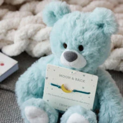 Demdaco Moon And Back Blue Plush Bear With Moon Bracelet -Hallmark Blue Bear Stuffed Animal With Moon Bracelet 5004820206 05