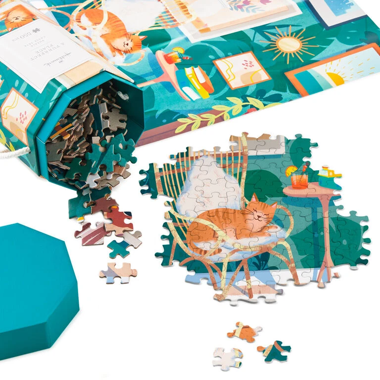 Hallmark A Purrfect Place 550-Piece Jigsaw Puzzle 4 Hallmark A Purrfect Place 550-Piece Jigsaw Puzzle - Image 2