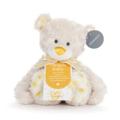Demdaco Miracle Baby Bear Plush, 13" -Hallmark Cream Bear Stuffed Animal With Yellow Heart Accents 5004830216 04