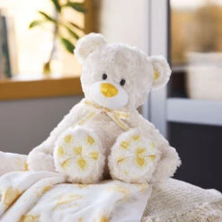 Demdaco Miracle Baby Bear Plush, 13" -Hallmark Cream Bear Stuffed Animal With Yellow Heart Accents 5004830216 05