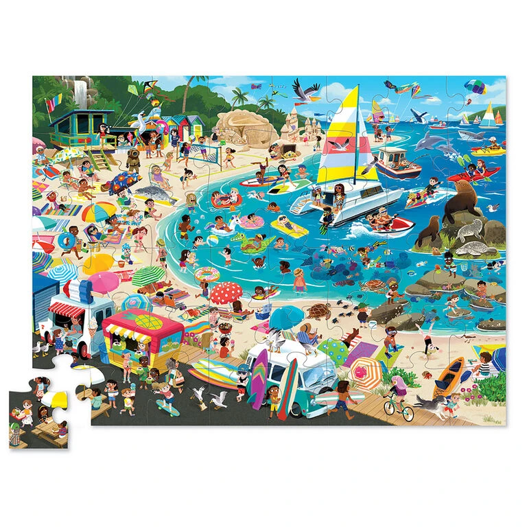 Crocodile Creek Day At The Beach 48-Piece Jigsaw Puzzle 4 Crocodile Creek Day At The Beach 48-Piece Jigsaw Puzzle - Image 2