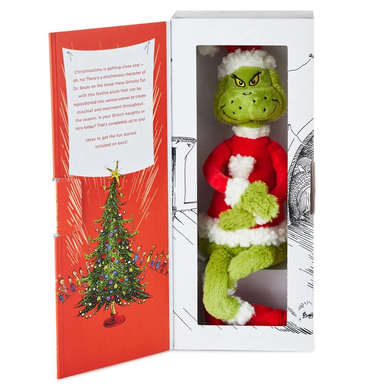Hallmark Dr. Seuss's How The Grinch Stole Christmas!™ Poseable Grinch Plush, 10" 9 Hallmark Dr. Seuss's How The Grinch Stole Christmas!™ Poseable Grinch Plush, 10" - Image 7