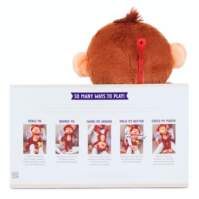 Hallmark Goin' Bananas Monkey Singing Stuffed Animal, 12" 7 Hallmark Goin' Bananas Monkey Singing Stuffed Animal, 12" - Image 5