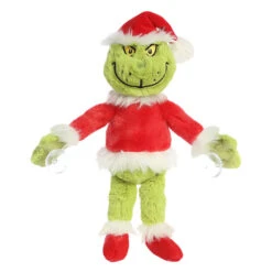 Aurora Stuck On You Dr. Seuss's Santa Grinch Plush, 12" -Hallmark Grinch Santa Stuffed Animal With Suction Cups 15259 03