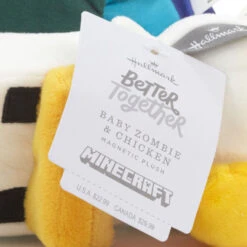 Hallmark Better Together Minecraft Baby Zombie And Chicken Magnetic Plush Pair, 5.25" H -Hallmark Minecraft Baby Zombie and Chicken Magnetic Plush 1BTG1027 07