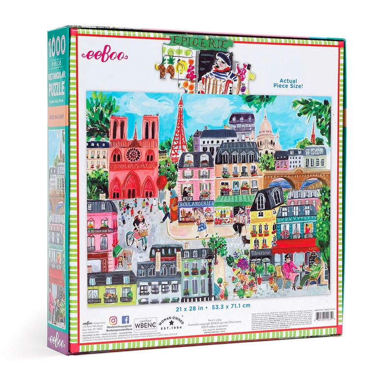 Eeboo Paris In A Day 1000-Piece Jigsaw Puzzle 4 Eeboo Paris In A Day 1000-Piece Jigsaw Puzzle - Image 3