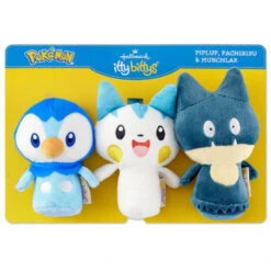 Hallmark Itty Bittys® Pokémon Piplup, Munchlax, And Pachirisu Plush, Set Of 3 -Hallmark Plush Pokmon Piplup Munchlax and Pachirisu 1KDD2153 06
