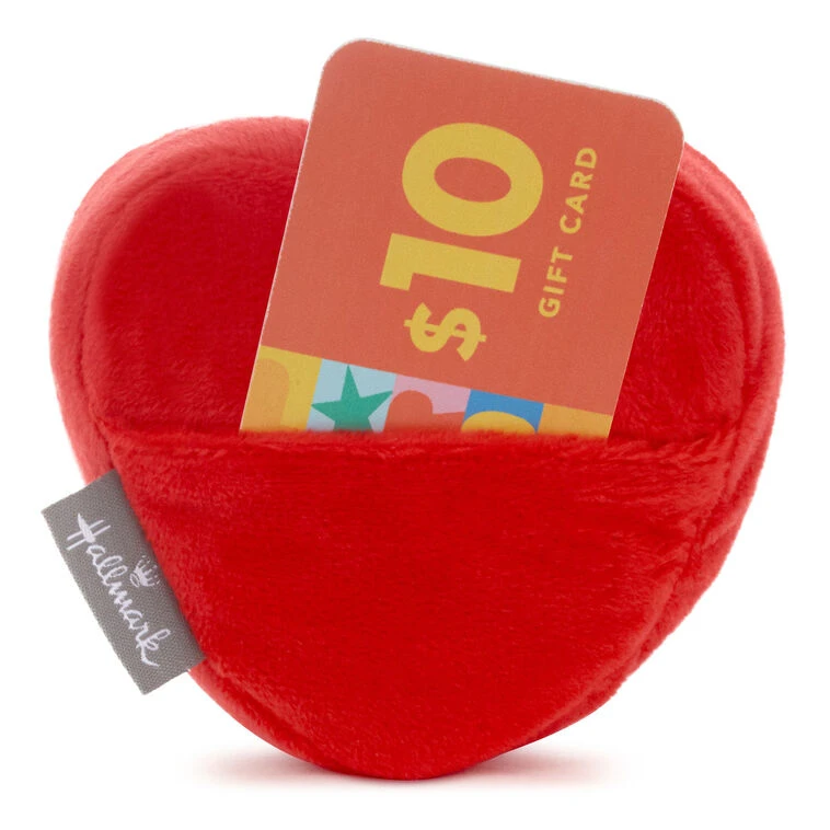 Hallmark Red Heart With Pocket Plush Gift Card Holder 4 Hallmark Red Heart With Pocket Plush Gift Card Holder - Image 2