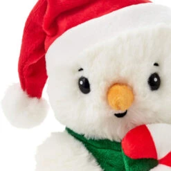 Hallmark Snowman With Candy Cane Plush, 6" -Hallmark Plush Snowman Holding Plush Candy Cane 1KCX3010 03