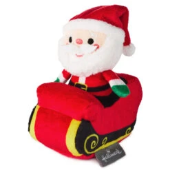 Hallmark Santa In Sleigh Zip-Along Plush Toy