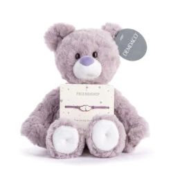 Demdaco Friendship Lavender Plush Bear With Hearts Bracelet -Hallmark Purple Bear Stuffed Animal With Hearts Bracelet 5004820209 05
