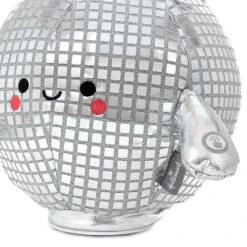 Hallmark Spinning Disco Ball Plush With Sound And Motion, 8" 10 Hallmark Spinning Disco Ball Plush With Sound And Motion, 8" -Hallmark Spinning Silver Disco Ball Plush Toy With Music 1KID3026 04