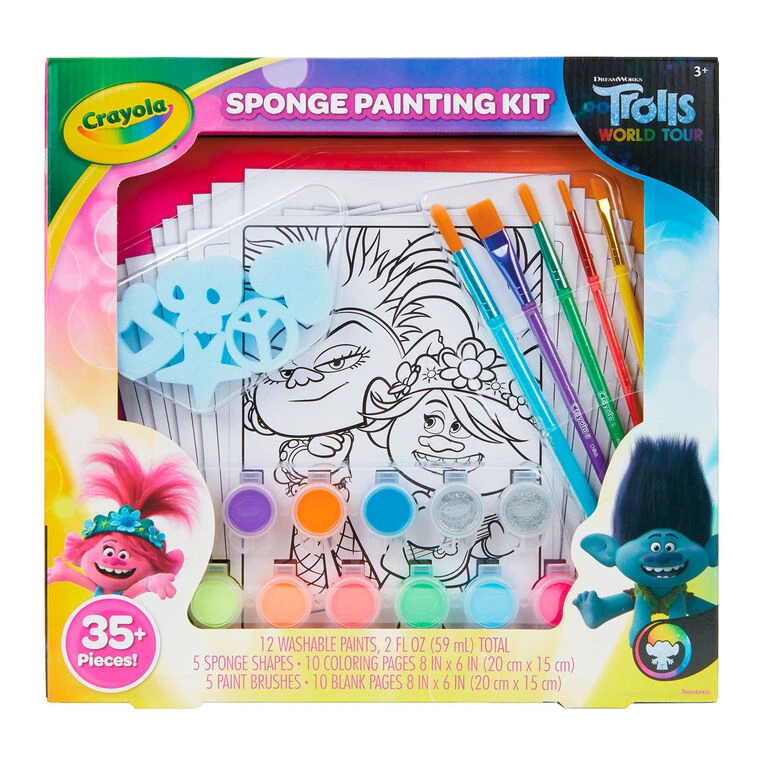Crayola® Trolls Washable Sponge Painting Kit, 35+ Pieces 3 Crayola® Trolls Washable Sponge Painting Kit, 35+ Pieces