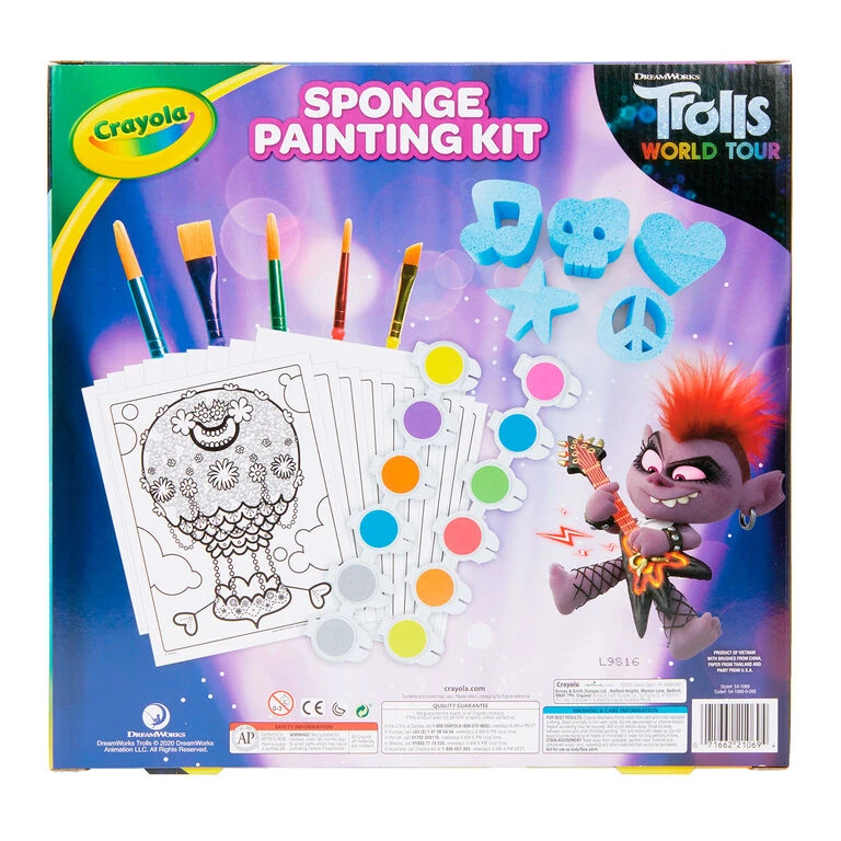 Crayola® Trolls Washable Sponge Painting Kit, 35+ Pieces 5 Crayola® Trolls Washable Sponge Painting Kit, 35+ Pieces - Image 3